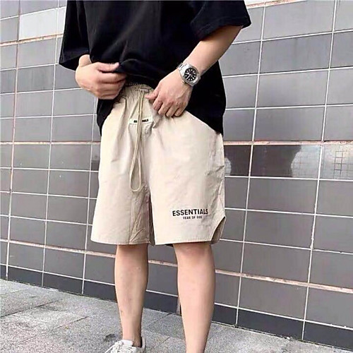

Men's Casual / Sporty Athleisure Quick Dry Breathable Sports Daily Beach Chinos Shorts Pants Letter Short Drawstring Elastic Waist Yellow Black Navy Blue Beige / Summer