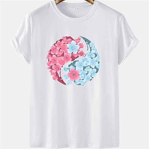 

Men's Unisex Tee T shirt Hot Stamping Fish Plus Size Short Sleeve Casual Tops 100% Cotton Basic Designer Big and Tall White Black Blushing Pink