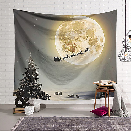 

Wall Tapestry Art Decor Blanket Curtain Hanging Home Bedroom Living Room Decoration Polyester Elk Santa