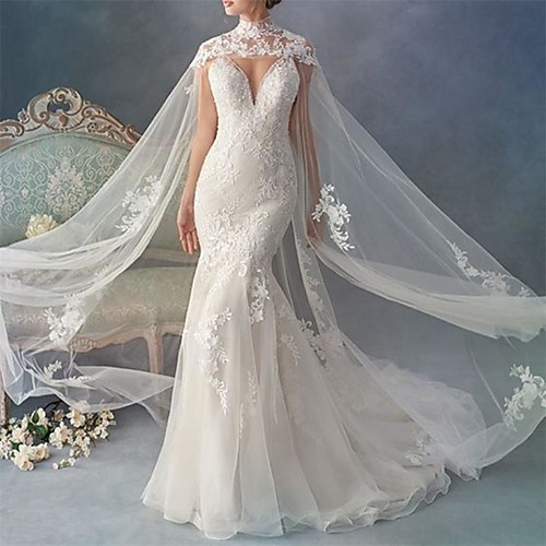 

Sleeveless Voiles & Sheers / Bridal Lace Wedding / Wedding Party Women's Wrap With Embroidery / Appliques