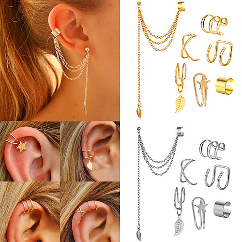 

geometric ear clip set pierced ear clip cross ear clip unisex