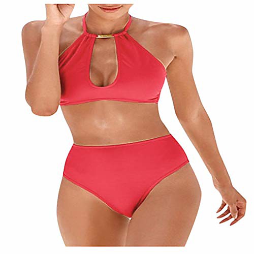

Women's Bikini 2 Piece Swimsuit Solid Color Sapphire Pink Sky Blue White Black Swimwear Bathing Suits Sexy