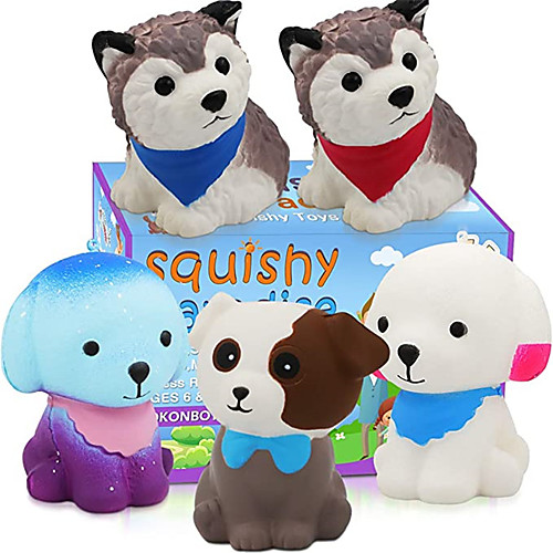 

Jumbo Squishy Toy Squishies Dog 5 Pack Kawaii Cream Scented Squishies Party Supplies Toys Stress Reliever Toys for Boys and Girls