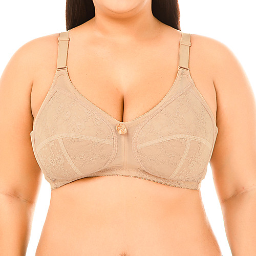 

Women's Bras & Bralettes Push-up 3/4 Cup Jacquard Sexy Sexy Khaki