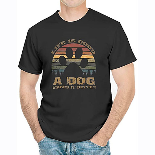 

Men's Unisex Tee T shirt Shirt Hot Stamping Text Graphic Prints Plus Size Print Short Sleeve Casual Tops 100% Cotton Basic Designer Big and Tall Round Neck White Blue Red / Summer