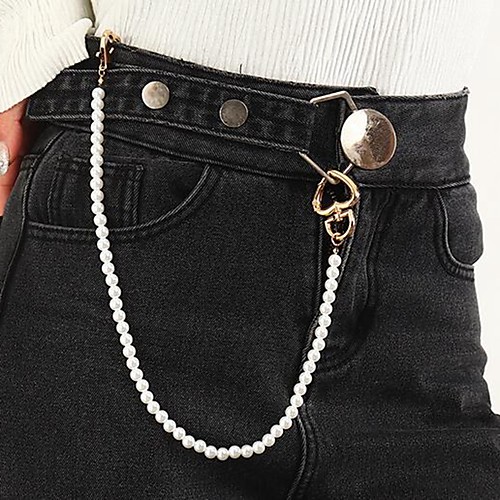 

Waist Chain Fashion Women's Body Jewelry For Date Festival 3D Pearl Alloy White