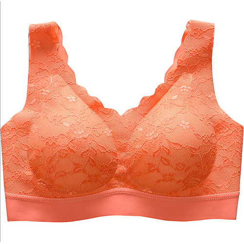 

Women's Bra Wireless Full Coverage Lace Blushing Pink