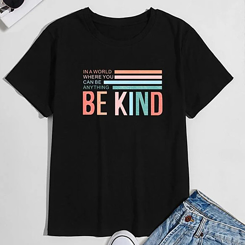 

Men's Unisex Tee T shirt Shirt Hot Stamping Text Graphic Prints Plus Size Print Short Sleeve Casual Tops 100% Cotton Basic Designer Big and Tall Round Neck Black / Summer