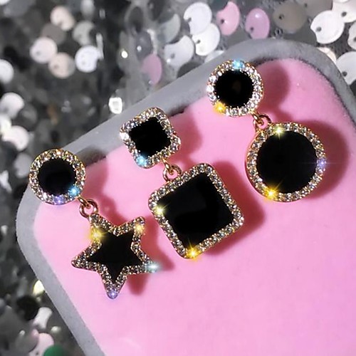 

Women's Drop Earrings Dangle Earrings Stylish Sweet Imitation Diamond Earrings Jewelry Black For Date Festival