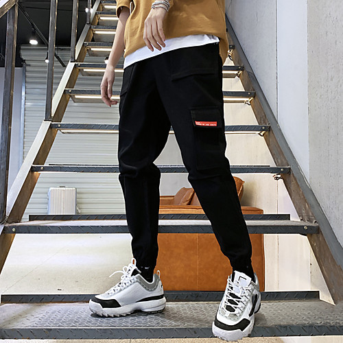 

Men's Cargo Loose Tactical Cargo Pants Solid Colored Ankle-Length Black Army Green Khaki