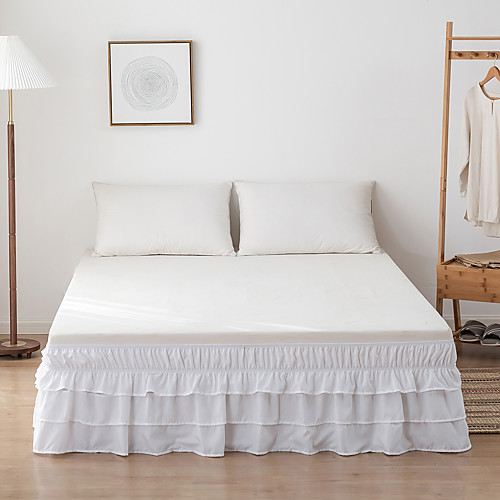 

Basics Ruffled Bed Skirt Dust Ruffle Wrap Around Easy On/Off And Fit Wrinkle And Fade Resistant Solid Color