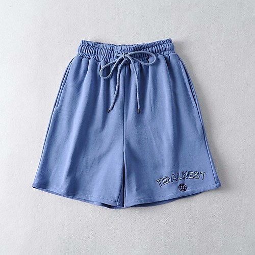 

Women's Basic Chino Comfort Casual Weekend Shorts Pants Plain Short Elastic Drawstring Design White Black Blue Gray