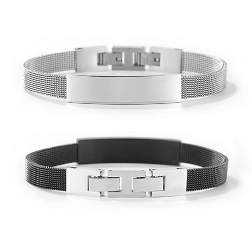 

Men's Bracelet Classic Fashion Fashion Titanium Steel Bracelet Jewelry Silver / Black For Anniversary Date Birthday Festival
