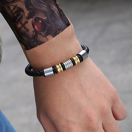 

stainless steel men's leather bracelets punk bracelets men's jewelry bracelets