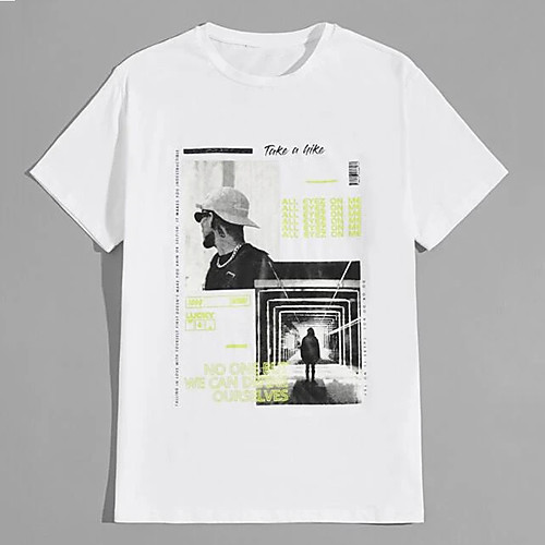 

Men's Unisex Tee T shirt Hot Stamping Graphic Prints Portrait Plus Size Print Short Sleeve Casual Tops 100% Cotton Basic Designer Big and Tall White