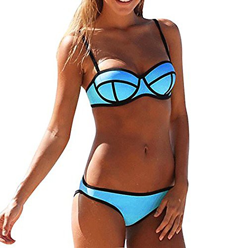 

Women's Bikini 2 Piece Swimsuit Push Up Solid Color Black ball Yellow ball Sky blue ball Orange mesh and black pants Orange leather ball Swimwear Bathing Suits New Party Sexy / Padded Bras / Beach