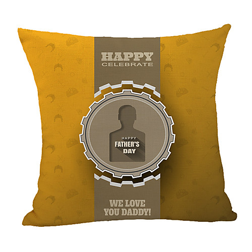 

Double Side Print Father's Day Cushion Cover 1PC Faux Linen Soft Square Throw Pillow Cover Cushion Case Pillowcase for Sofa Bedroom 45 x 45 cm (18 x 18 Inch) Superior Quality Machine Washable