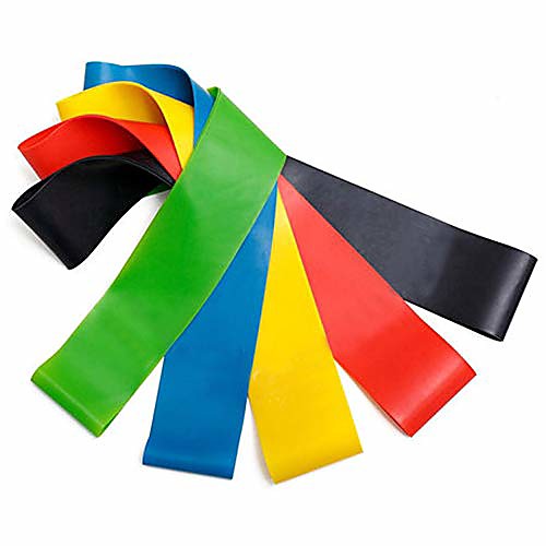 

resistance exercise bands for women & men set of 5 different levels, friendly workout loop bands set for legs and glutes, gym fitness, fit for home, gym, yoga, strength training – carry bag included