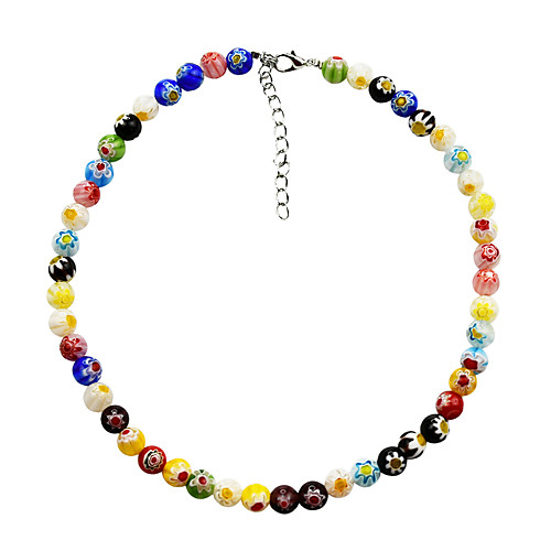 

Women's Choker Necklace Beaded Necklace Beads Ball Colorful Cute Boho Acrylic Alloy Picture color 380 cm Necklace Jewelry 1pc For Street Gift Birthday Party Beach Festival / Crystal Necklace