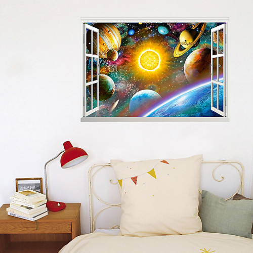 

3D New Fake Window Wall Paste Dazzling Star Star Living Room Bedroom Corridor Decoration Can Be Removed Stickers