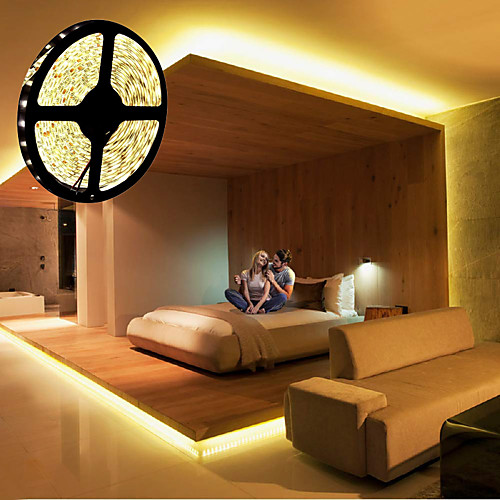 

LED Strip Lights 5m Flexible 300 LEDs 5050 SMD 10mm Warm White Cold White Party Decorative Self-adhesive Equipped with RF Remote Control and Adapter Kit