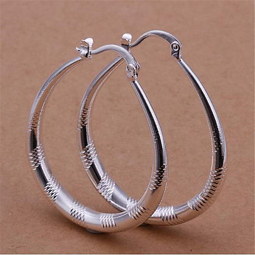 

Women's Hoop Earrings Classic Fashion Romantic Punk Trendy Cute Sweet Earrings Jewelry Silver For Street Gift Date Birthday Festival 1 Pair