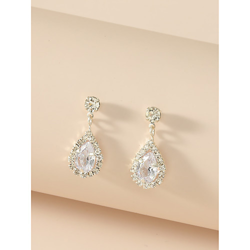 

Women's Drop Earrings Earrings Briolette Elegant Fashion Imitation Diamond Earrings Jewelry Silver For Wedding Birthday Gift Prom Date 1 Pair