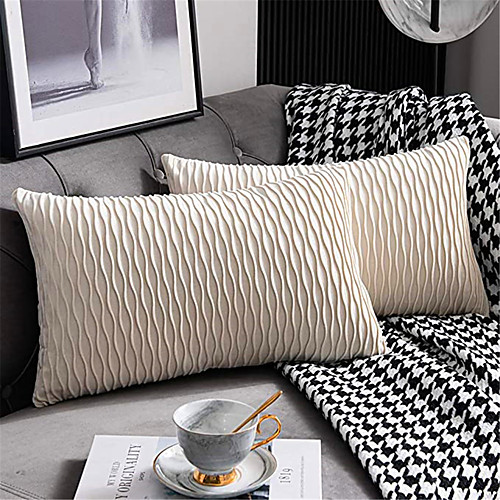 

amazon new nordic stripe decorative pillowcase velvet cushion cover office sofa square lumbar pillow Patio Throw Pillow Covers for Garden Farmhouse Bench Couch