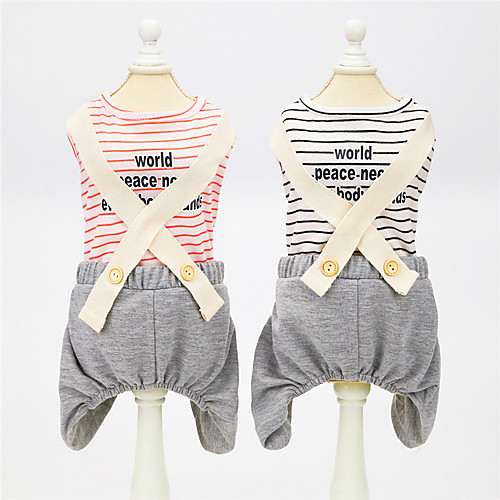 

Dog Cat Dog clothes Stripes Quotes & Sayings Basic Cute Dailywear Casual / Daily Dog Clothes Puppy Clothes Dog Outfits Breathable Black Red Costume for Girl and Boy Dog Padded Fabric Polyester S M L