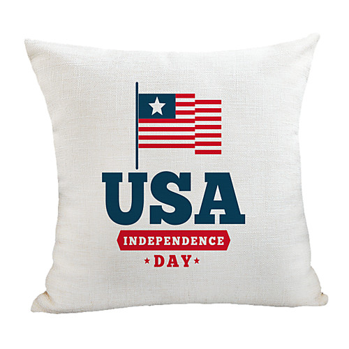 

Double Side Print Independence Day Cushion Cover 1PC Faux Linen Soft Square Throw Pillow Cover Cushion Case Pillowcase for Sofa Bedroom 45 x 45 cm (18 x 18 Inch) Superior Quality Machine Washable