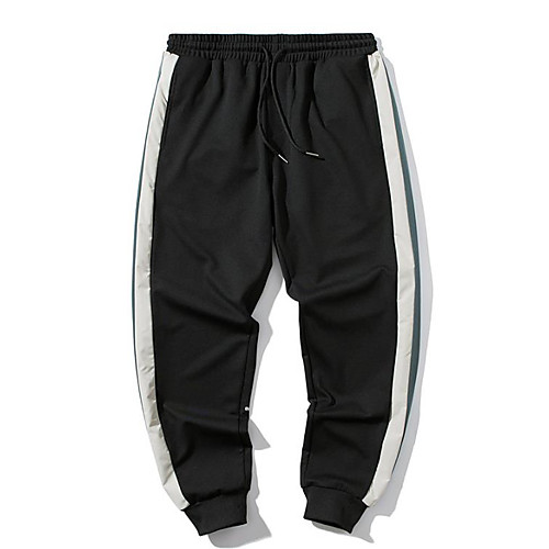 

Men's Chino Chinos Pants Patchwork Full Length Black
