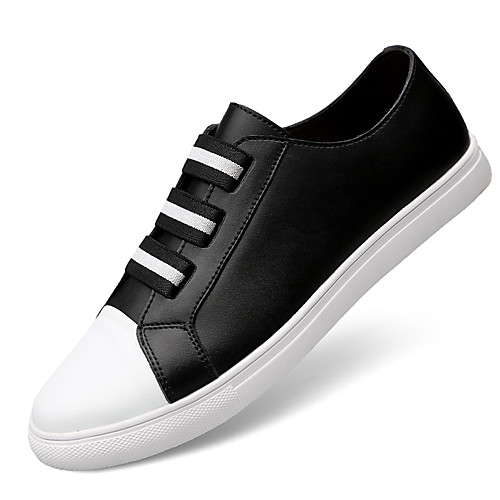 

Men's Sneakers Leather Shoes Business Casual Classic Daily Outdoor Nappa Leather Cowhide Non-slipping Wear Proof Booties / Ankle Boots Black Color Block Spring Summer