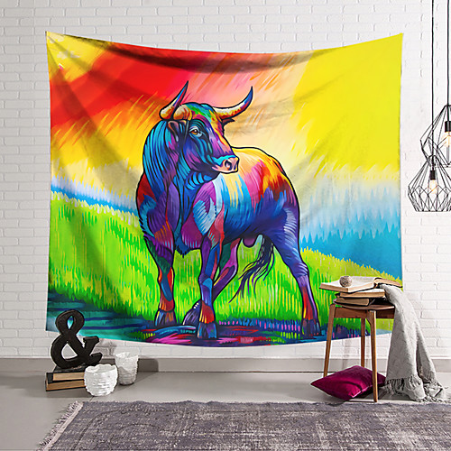 

Wall Tapestry Art Decor Blanket Curtain Hanging Home Bedroom Living Room Decoration Polyester Color Cow