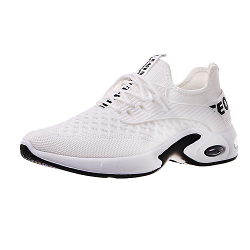 

Men's Trainers Athletic Shoes Lace up Sporty Look Sporty Athletic Outdoor Running Shoes Basketball Shoes Synthetics Tissage Volant Breathable Non-slipping Shock Absorbing Booties / Ankle Boots White