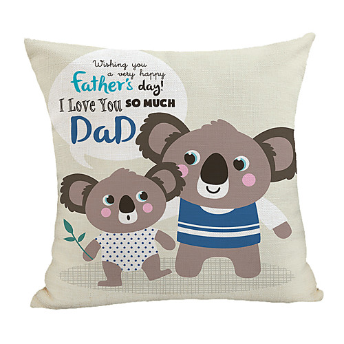 

Double Side Print Father's Day Cushion Cover 1PC Faux Linen Soft Square Throw Pillow Cover Cushion Case Pillowcase for Sofa Bedroom 45 x 45 cm (18 x 18 Inch) Superior Quality Machine Washable