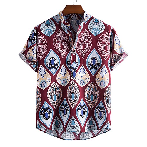 

Men's Golf Shirt Other Prints Graphic Print Short Sleeve Vacation Tops Streetwear Exaggerated Wine