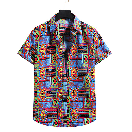 

Men's Shirt Other Prints Plants Print Short Sleeve Casual Tops Hawaiian A