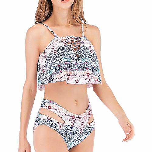 

Women's Bikini 2 Piece Swimsuit Tie Knot Wrap Hole Photo Color Swimwear Bathing Suits New Rustic Casual / Vacation / Padded Bras / Beach