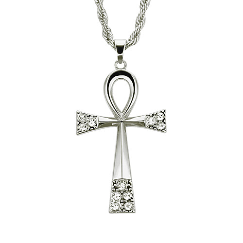 

Women's Men's Pendant Necklace Charm Necklace Retro Cross Precious Fashion Classic Zircon Gold Plated Alloy Silver 76 cm Necklace Jewelry 1pc For Christmas Halloween Party Evening Street Gift