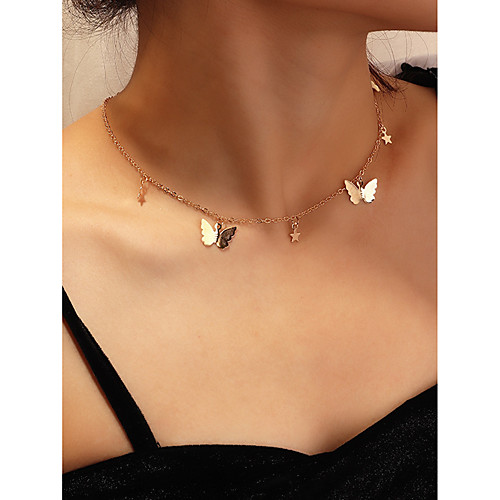 

Women's Necklace Charm Necklace Butterfly Simple Fashion Sweet Alloy Gold 40 cm Necklace Jewelry 1pc For Gift Masquerade Prom Birthday Party