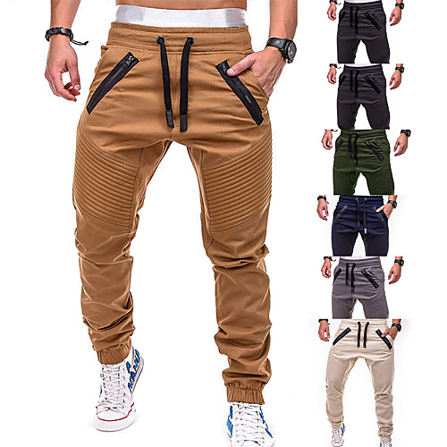 

Men's Joggers Tactical Cargo Pants Pants / Trousers Sweatpants Athleisure Wear Drawstring Beam Foot Fitness Gym Workout Leisure Sports Running Thermal Warm Breathable Plus Size Sport Cream Black Grey