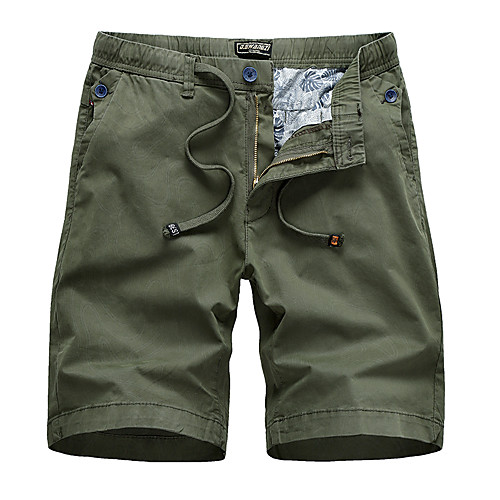 

Men's Shorts Athleisure Cycling Quick Dry Moisture Wicking Lightweight Breathable Soft Outdoor Sports Casual Daily Chinos Shorts Pants Simple Solid Color Knee Length Sporty Zipper Pocket Army Green