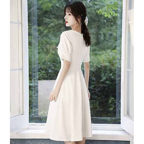 

white french evening dress skirt 2020 new female simple and generous can usually wear banquet temperament dress