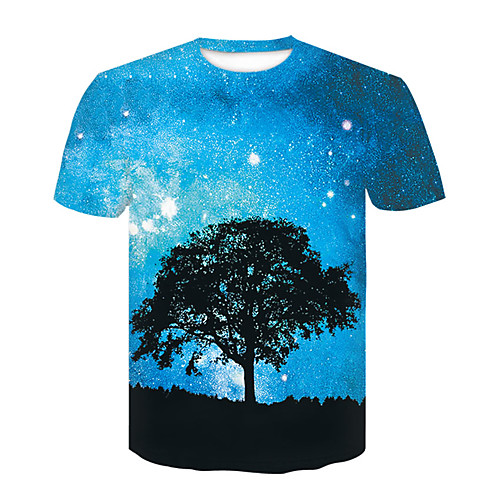 

Men's T shirt 3D Print 3D Rivet Mesh Short Sleeve Casual Tops White Blue Yellow
