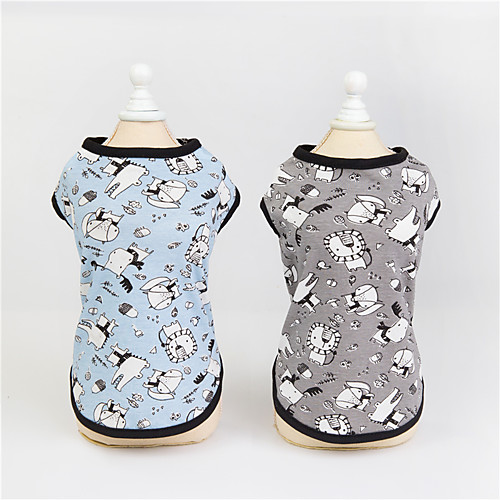 

Dog Cat Vest Character Basic Cartoon Dailywear Casual / Daily Dog Clothes Puppy Clothes Dog Outfits Breathable Gray Light Blue Costume for Girl and Boy Dog Padded Fabric S M L XL XXL