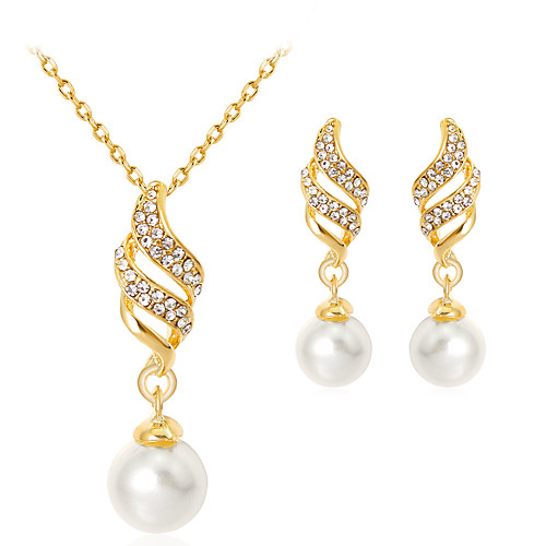 

Women's Jewelry Set Bridal Jewelry Sets 3D Precious Fashion Silver Plated Gold Plated Earrings Jewelry Gold / Silver For Christmas Wedding Party Evening Gift Formal 1 set