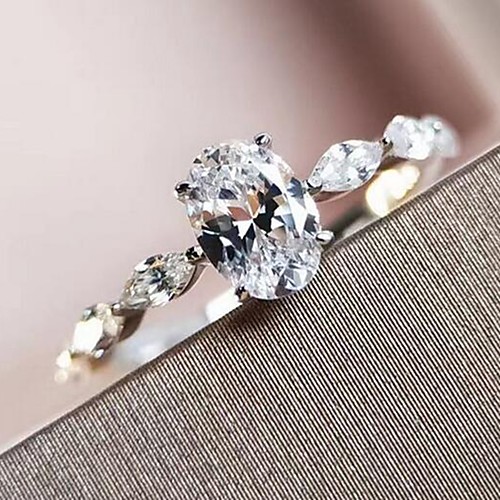 

Band Ring AAA Cubic Zirconia Silver Alloy Elegant Fashion 1pc 6 7 8 9 / Women's