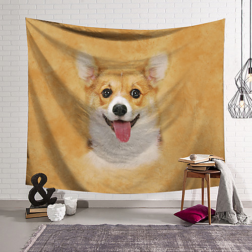 

Wall Tapestry Art Decor Blanket Curtain Hanging Home Bedroom Living Room Decoration Polyester Dog Corgi