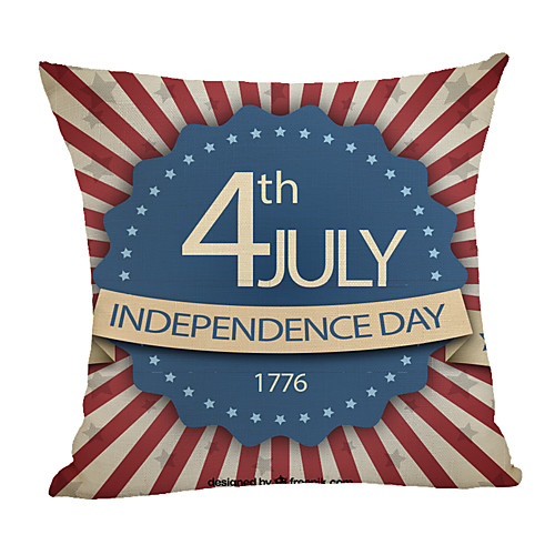 

Double Side Print Independence Day Cushion Cover 1PC Faux Linen Soft Square Throw Pillow Cover Cushion Case Pillowcase for Sofa Bedroom 45 x 45 cm (18 x 18 Inch) Superior Quality Machine Washable