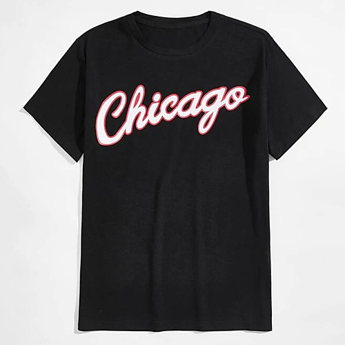 

Men's Unisex Tee T shirt Hot Stamping Graphic Prints Letter Plus Size Print Short Sleeve Casual Tops 100% Cotton Basic Designer Big and Tall Black
